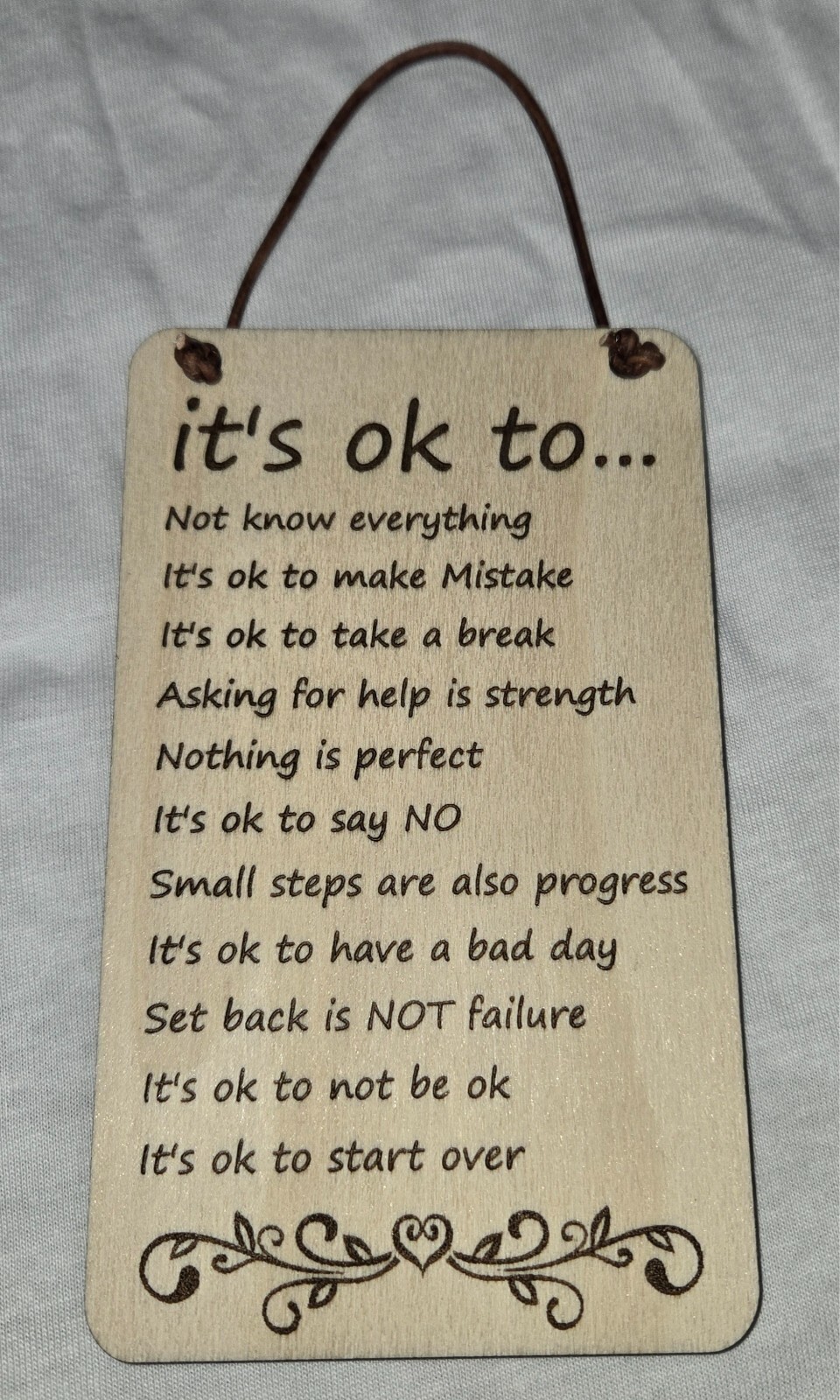It’s OK sign wood inspirational quote hanging