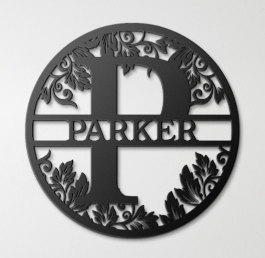 Personalized Name Metal Wall Art Decor Custom Text Christmas Wedding Black