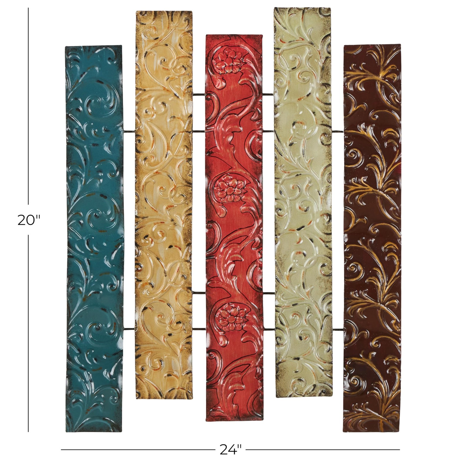 13951 Metal Wall Decor, Multicolor, 24 by 20″