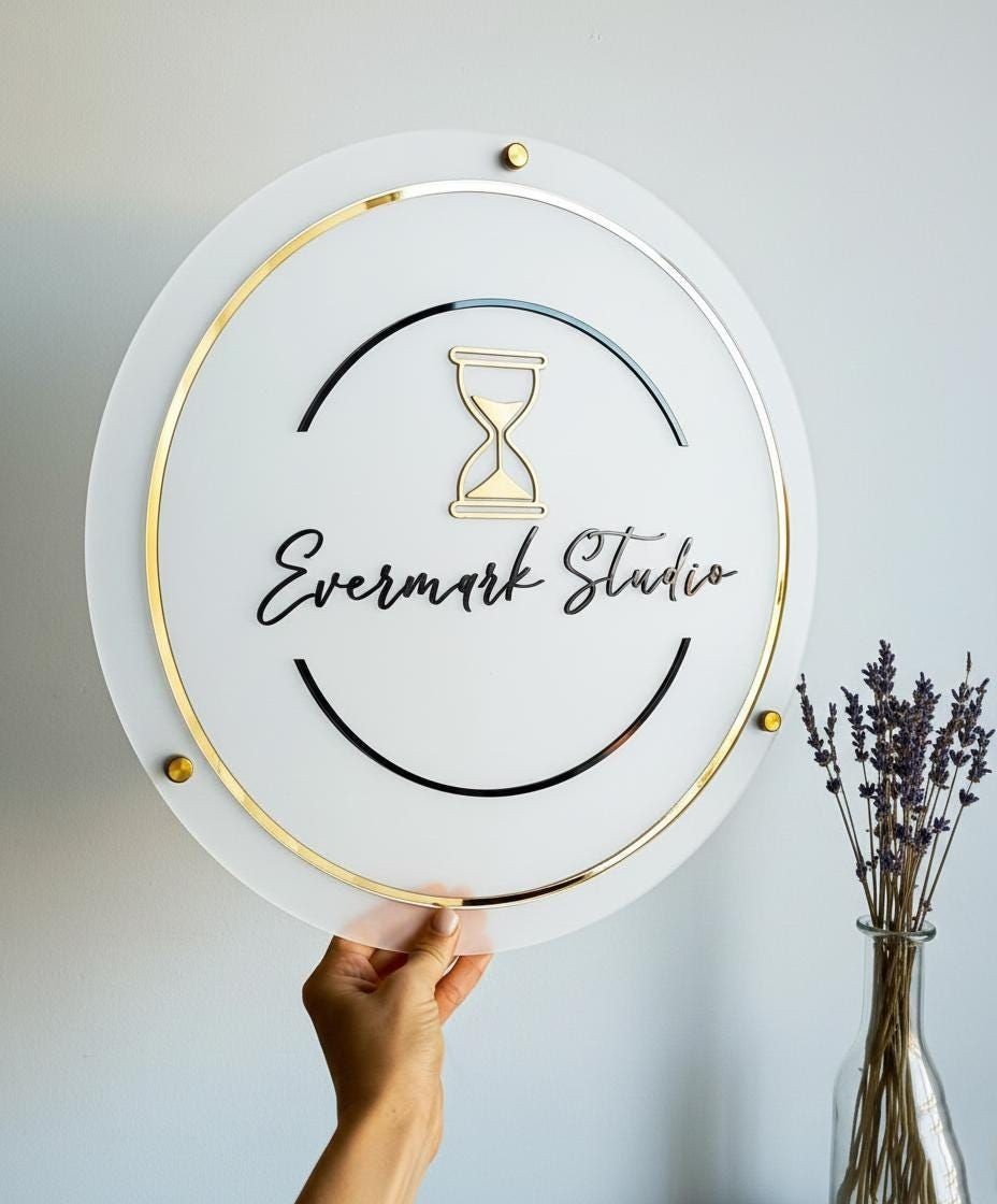 Custom Round Acrylic Logo| UV Round Acrylic Wall Sign| LED Halo Backlit
