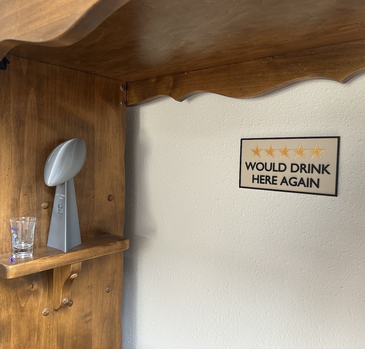 Would Drink Here Again Sign – Funny 5 Star Bar Decor – Home Pub 4×8 In. Wall Art