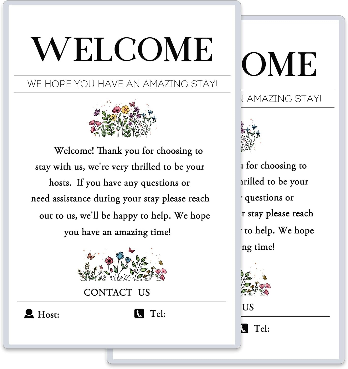 2 Pack Welcome Sign for Air Bnb Hosts, Feedback Supplies for Vacation Rental Gue