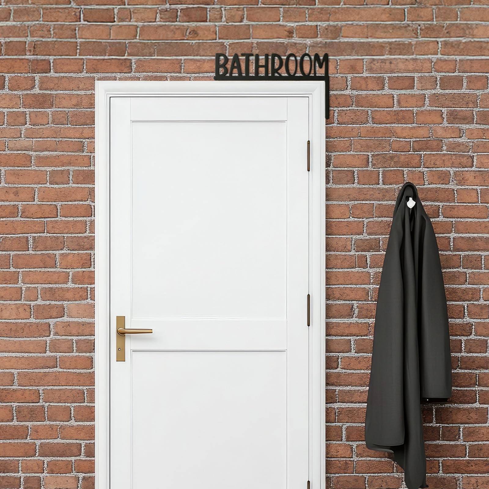 LXUEJIE Wooden Bathroom Door Topper, Bathroom Door Signs Black Bathrooms Sign…