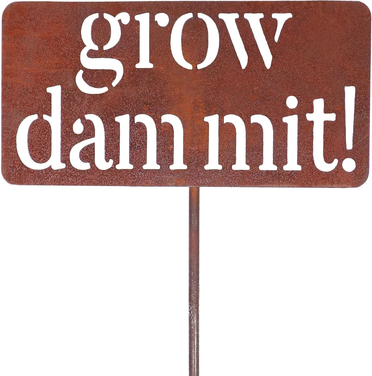 Island Genius Grow Dammit Funny Garden Sign, Unique Outside Gardening Decor Outd