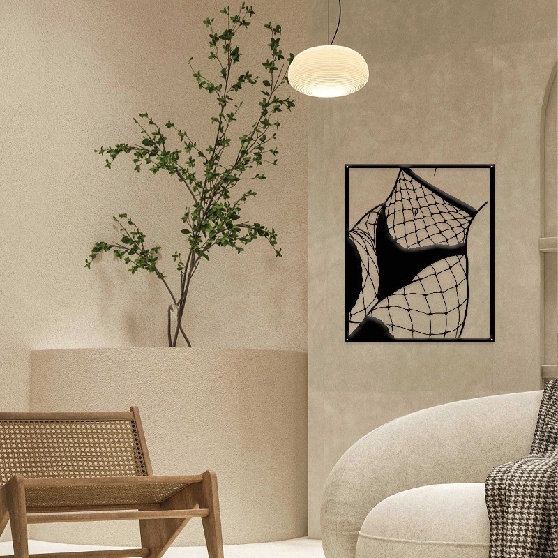 Minimalist Abstract Line Woman Metal Wall Art Modern Home Decor Gift