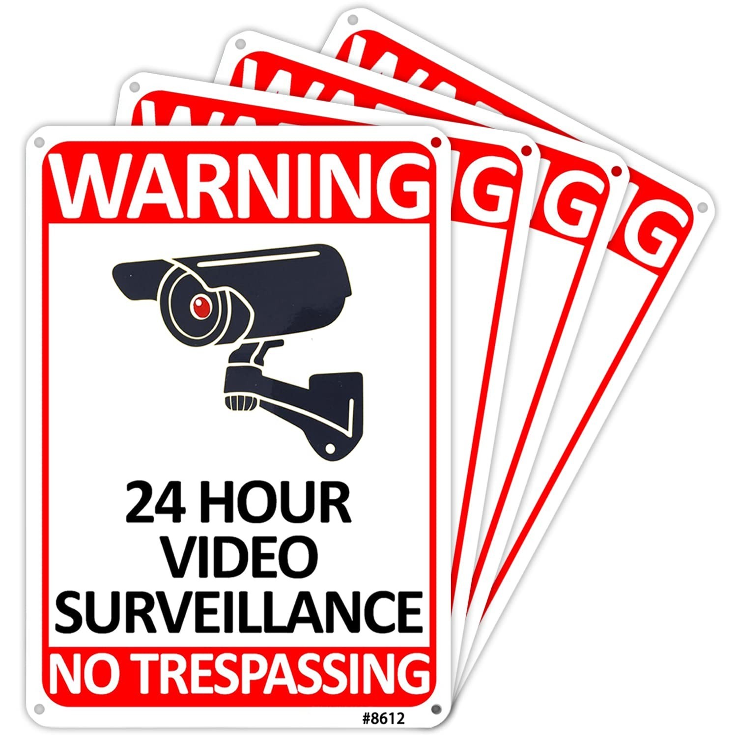 10×7 Inch Durable No Trespassing Signs – 4-Pack Metal Security for Your Property
