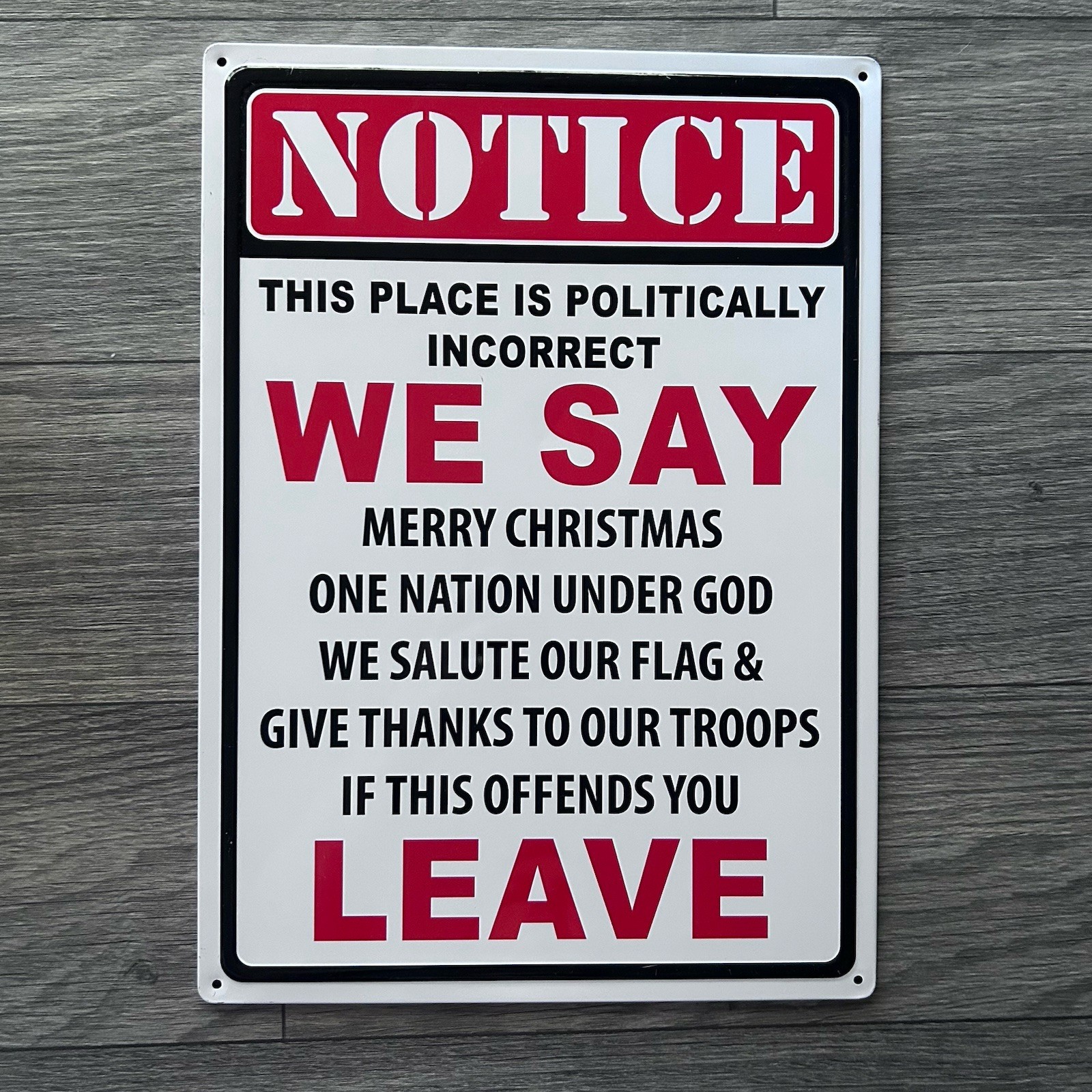 Warning Sign/ Notice Sign Metal Indoor/ Outdoor Funny Bold Warning Red Black