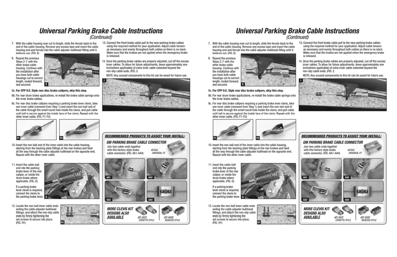Emergency Parking Brake Kit 110″ Cable Compatible With…