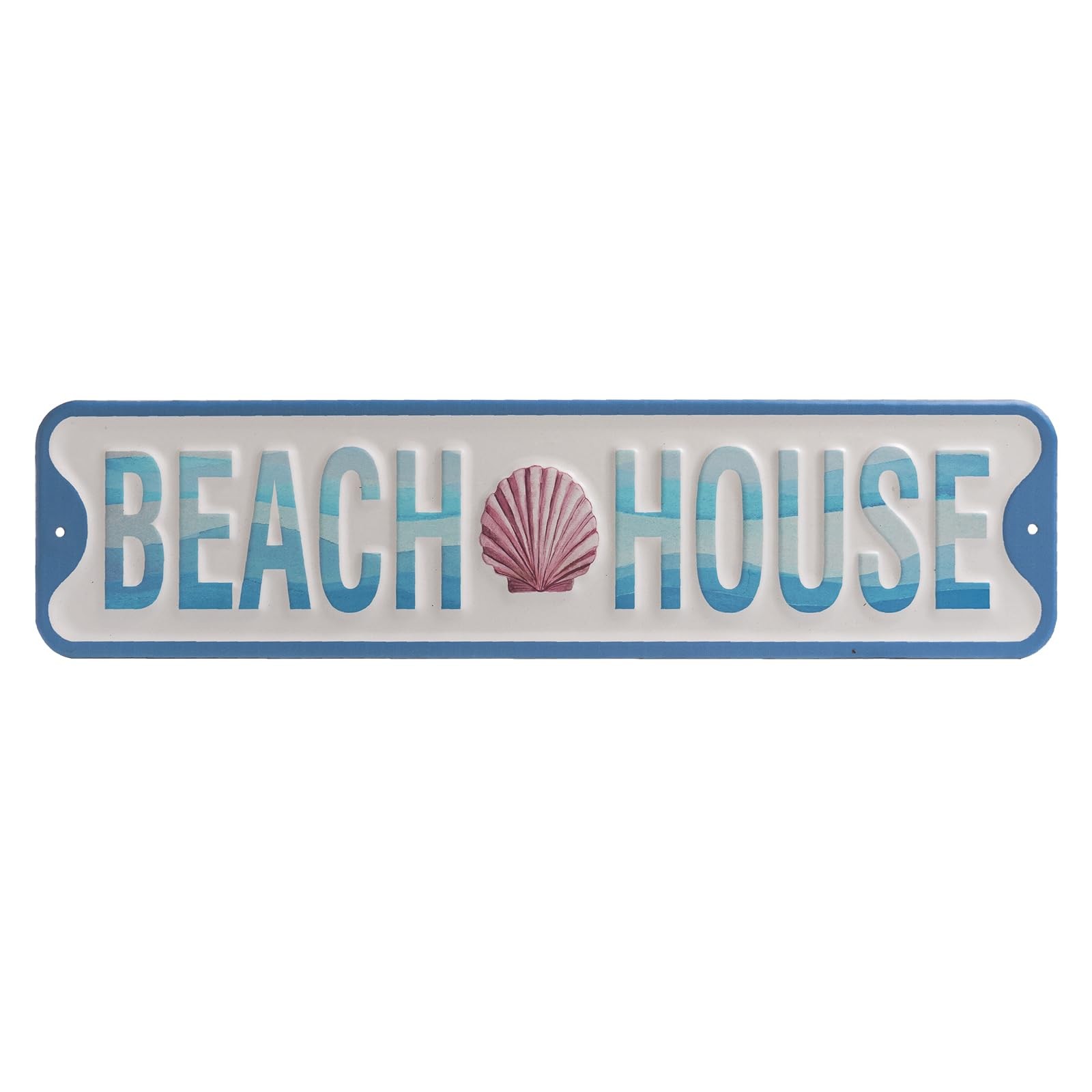 Metal Beach House Sign, 16×4 Inch Coastal Themed Wall Decor, Beachy Wall Art …
