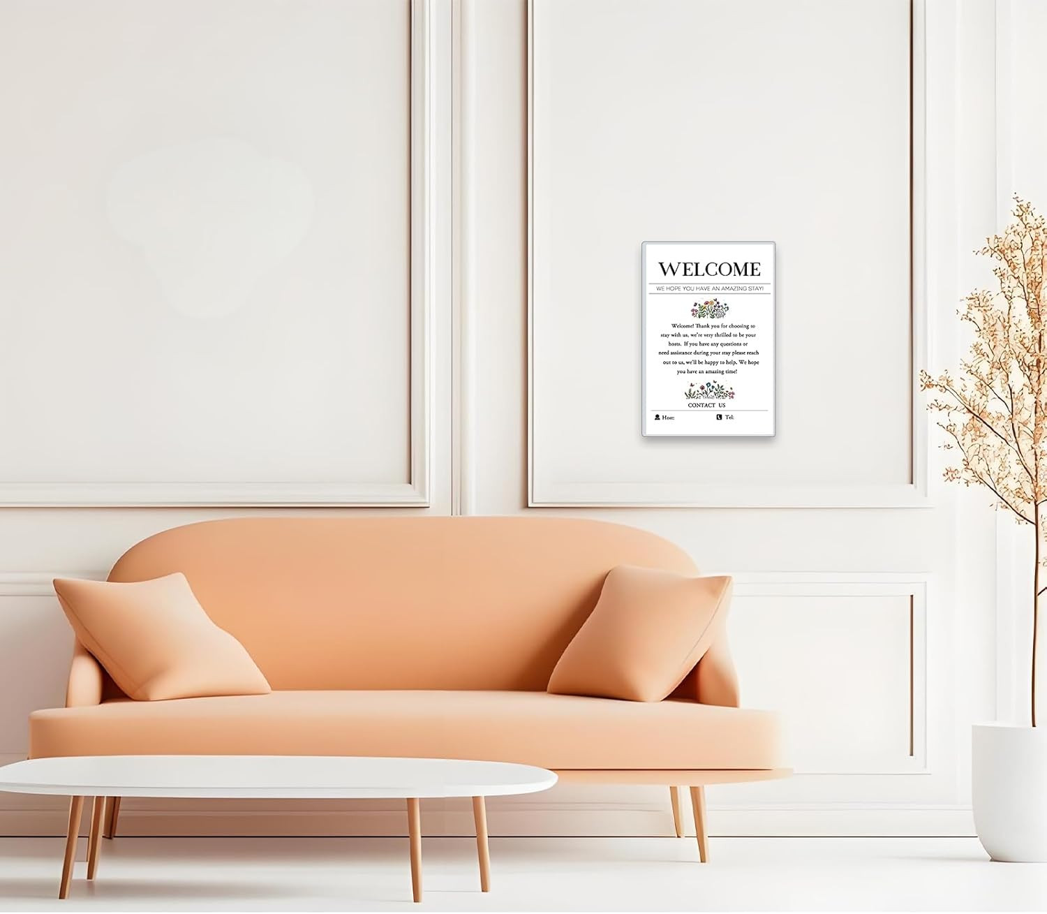2 Pack Welcome Sign for Air Bnb Hosts, Feedback Supplies for Vacation Rental Gue