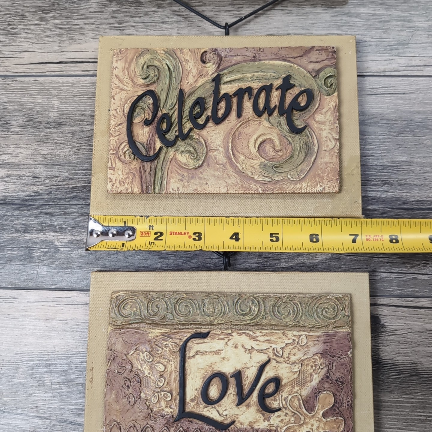 Vintage Home Interior Plaques “Live, Dream, Celebrate, Love” 4 Piece Wall Set