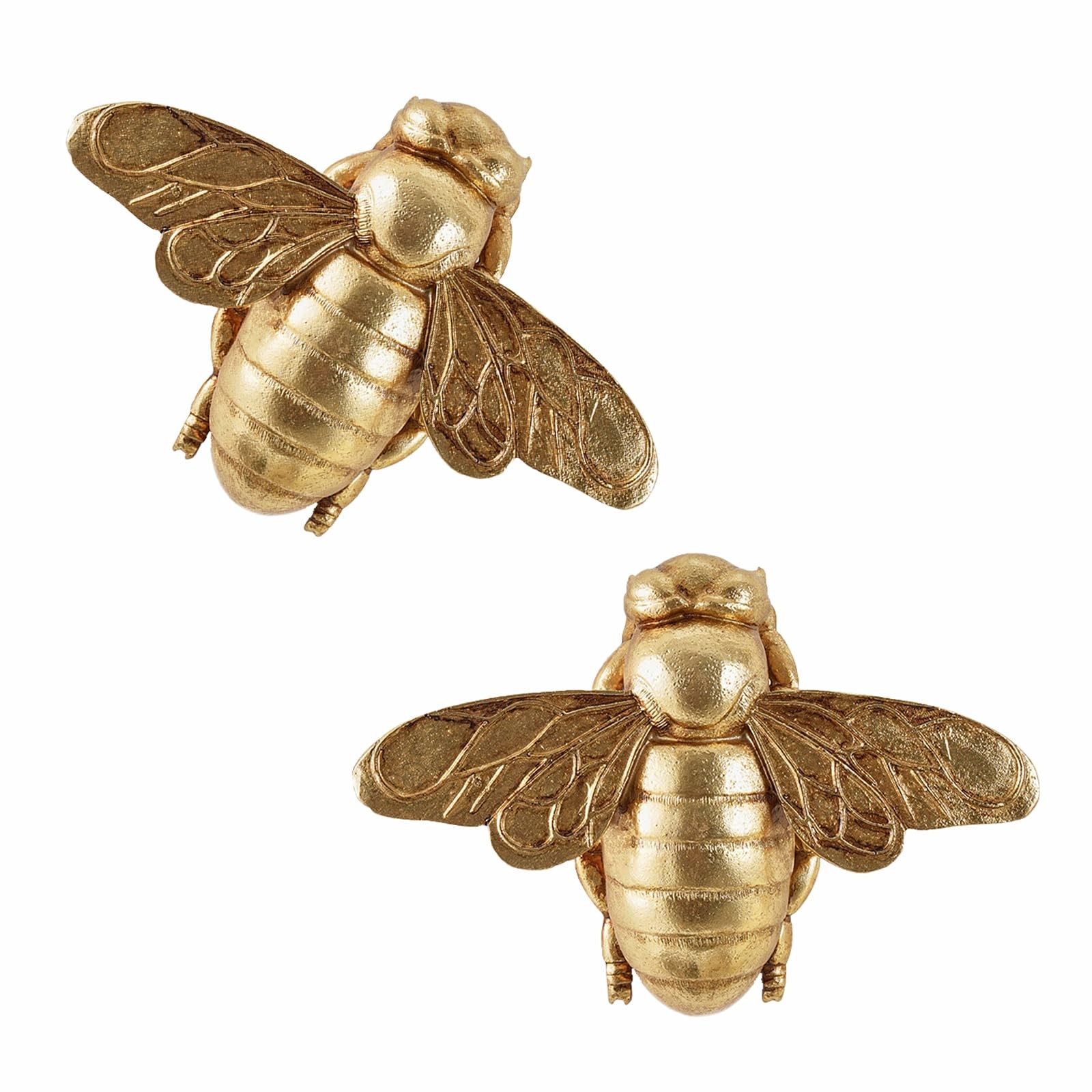 Gold Honey Bee Wall Arts Decor Insect Animal Wall Sculpture Resin Honeybee Ho…