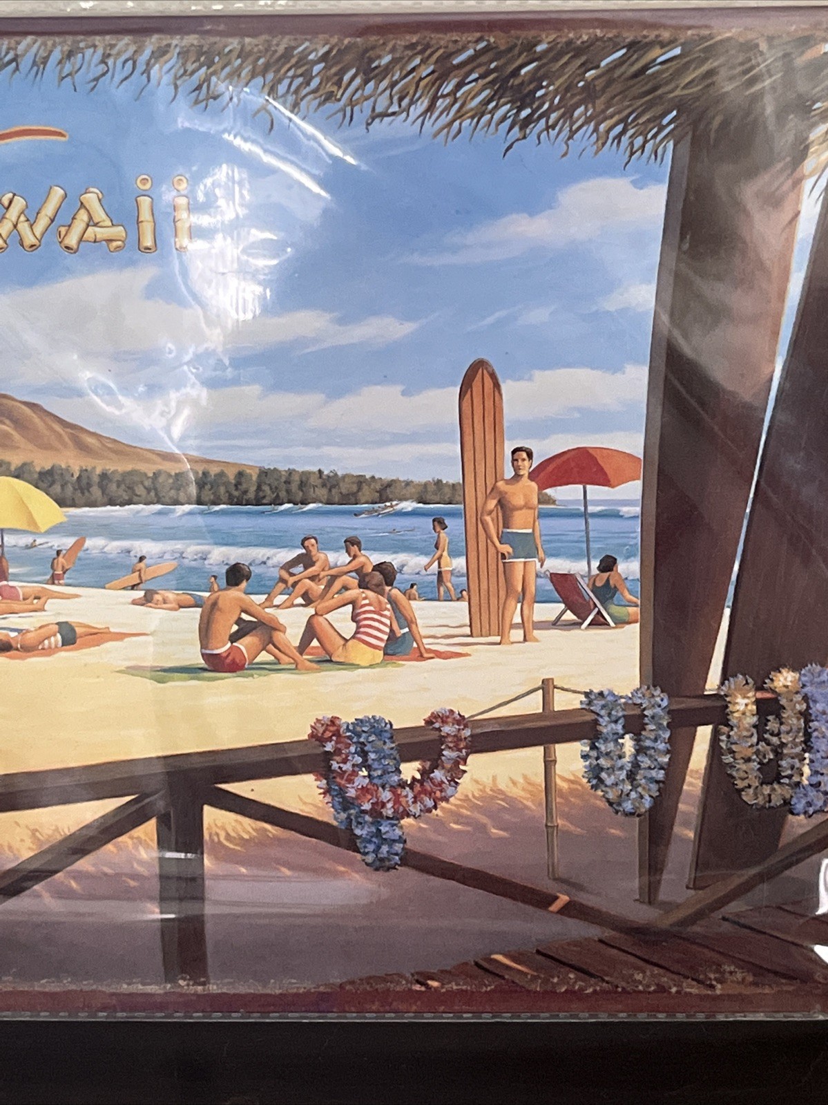 Hawaiian Tropical Tin Sign Tiki Bar 12″ x 8″ Vintage Style Aloha Beach New