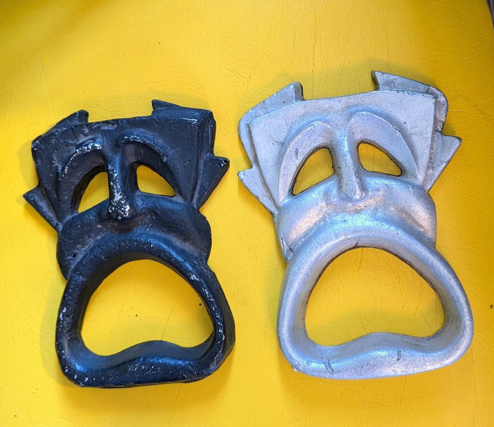 Vintage Mid Century Cast Aluminum Tragedy Mask Wall Plaque 6.75″x5.75″x1″