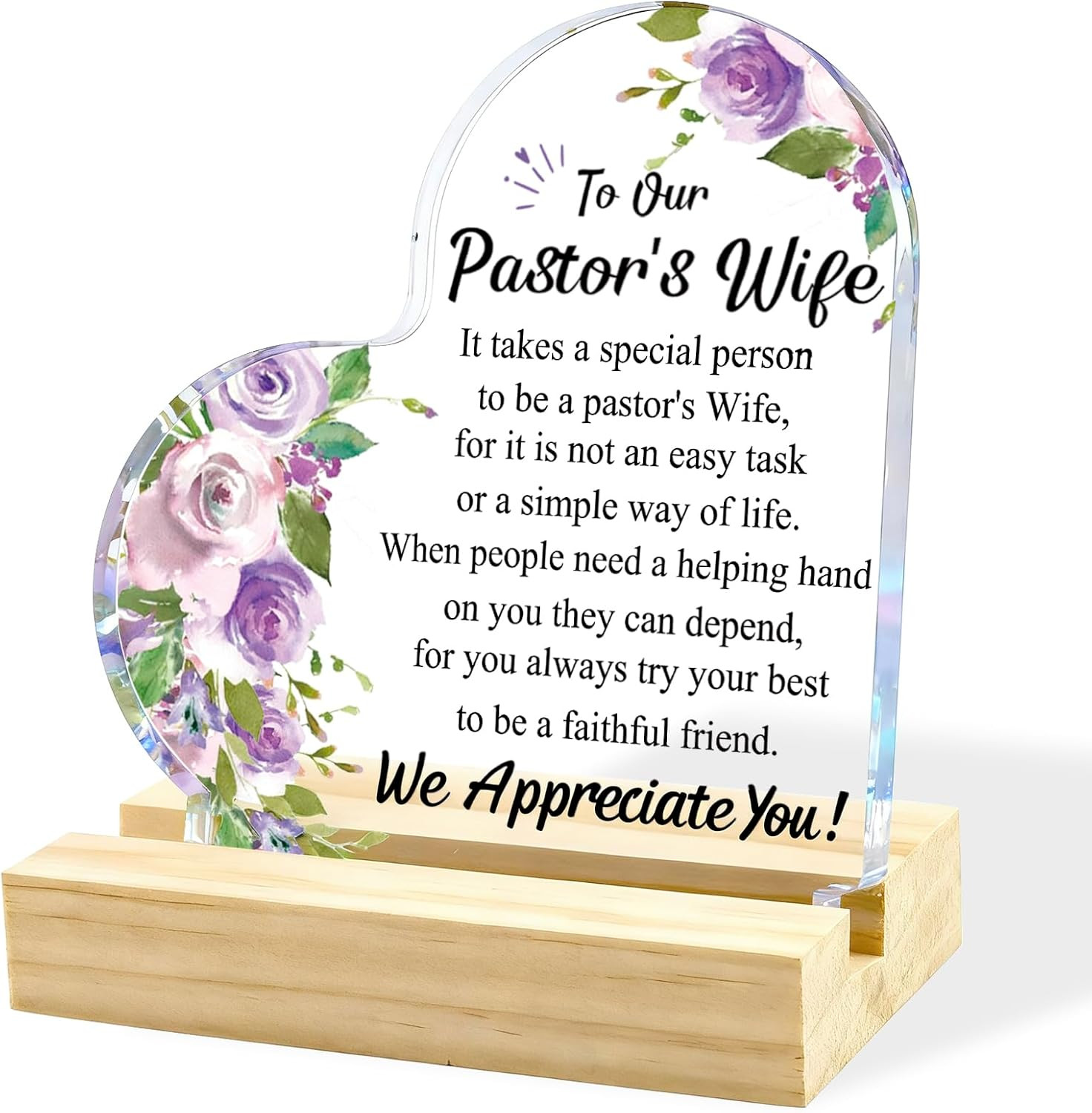 Pastor’S Wife Appreciation Gifts, Pastors Wife Gift,Thank You Acrylic Plaque wit