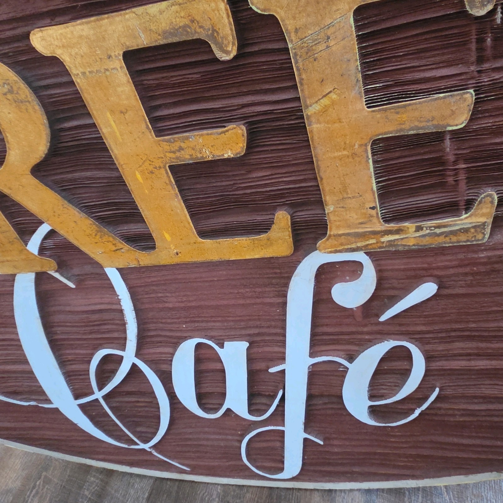 Large Antique Sign Main Street Cafe + Sillyheart Boutique Doublesided Home Decor