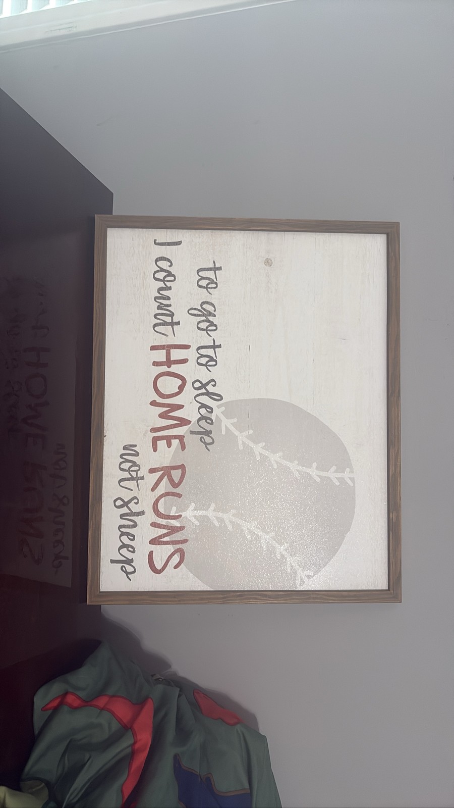 Wood Home Run Sign – Sports Decor for Man Cave or Kids Room