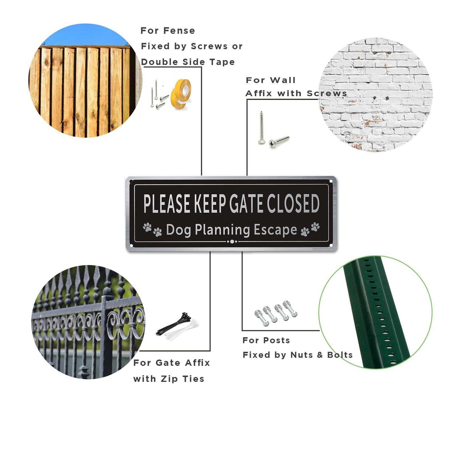 2 Pack Please Keep Gate Closed Sign – Please Close the Gate Metal Sign