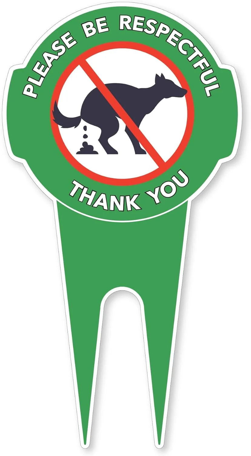 Mr. Pen- No Dog Poop Signs for Yard, 14.5″ x 8″, Aluminum, Dog Poop Signs for La