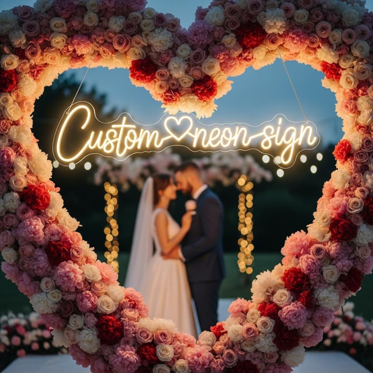Personalized Wedding Neon Sign Custom Couple Name Event Reception Backdrop Decor