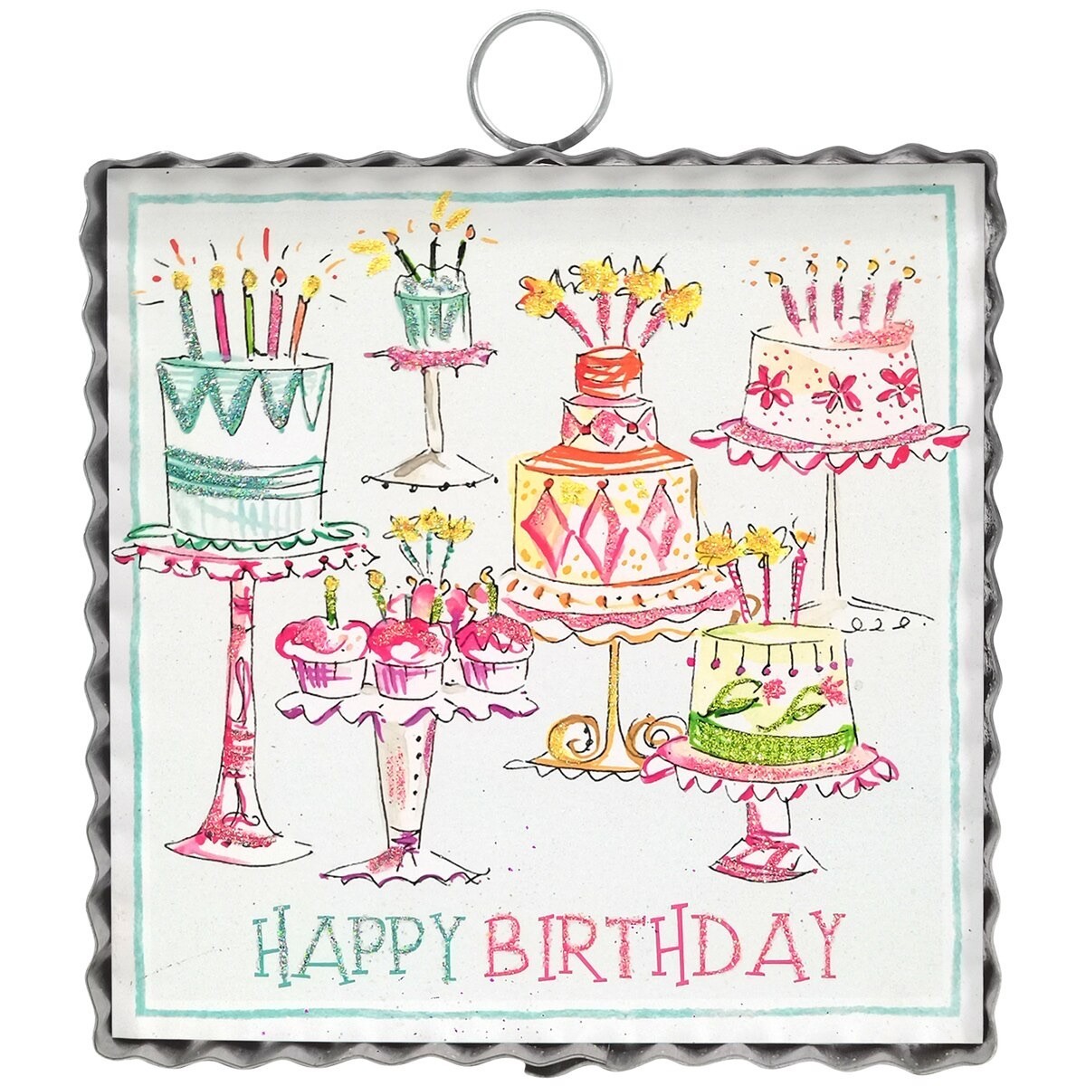 The Round Top Collection Mini Cake Explosion Print 6x6x1