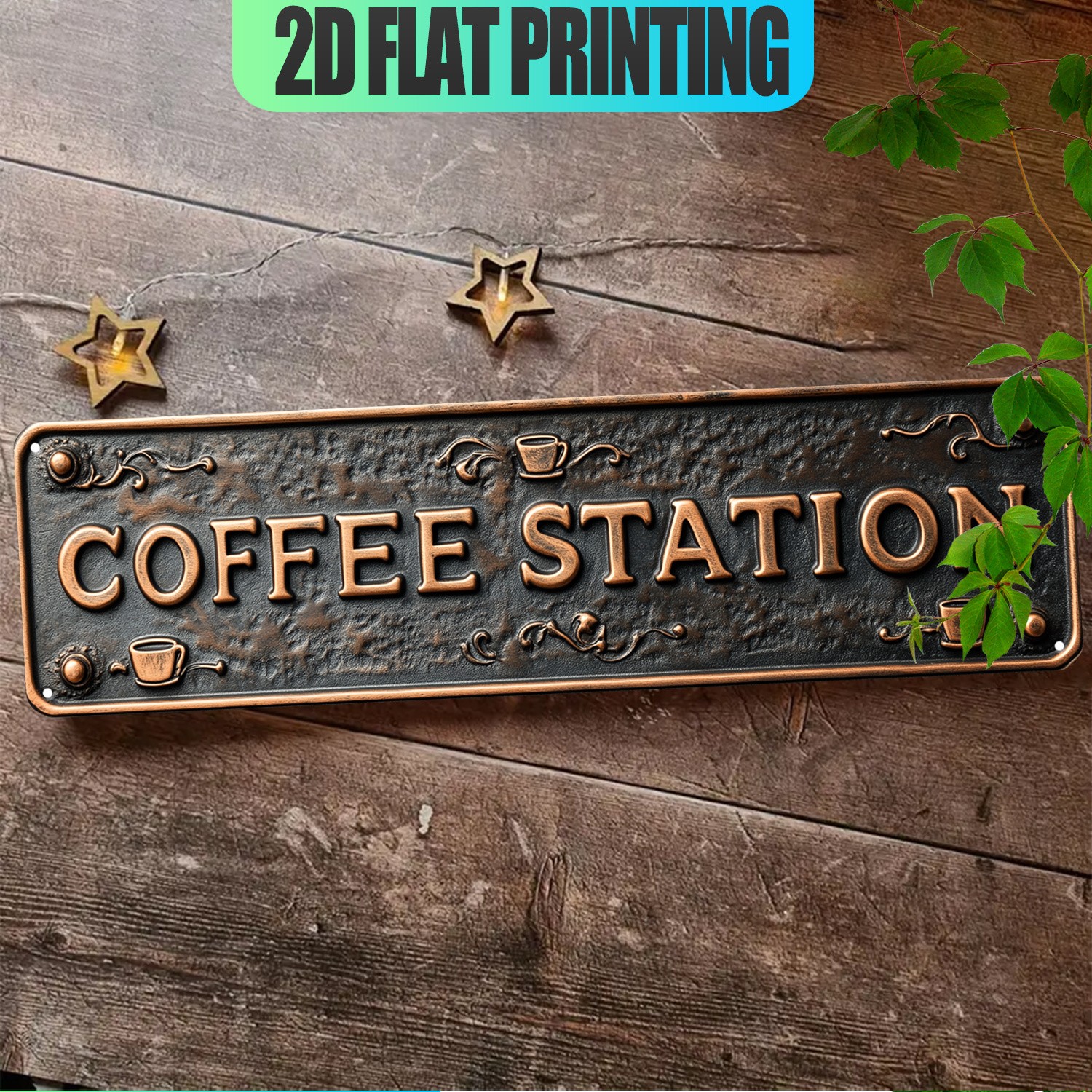 Vintage Coffee Station Metal Sign Retro Coffee Bar Home Cafe Decor Kitchen Gift
