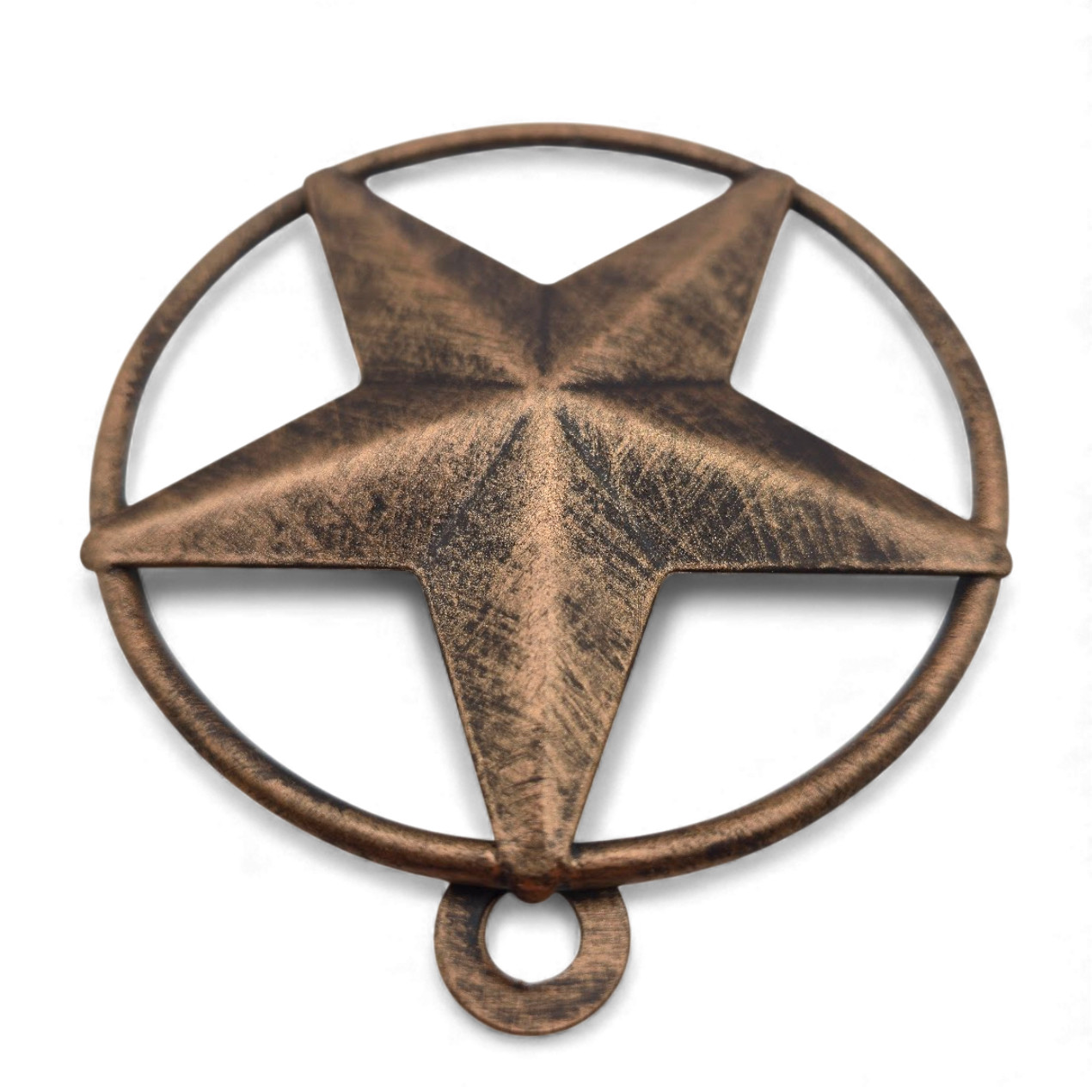 Tiny Metal Wall Star Brushed Copper With Hanging Loop Light Weight 3″