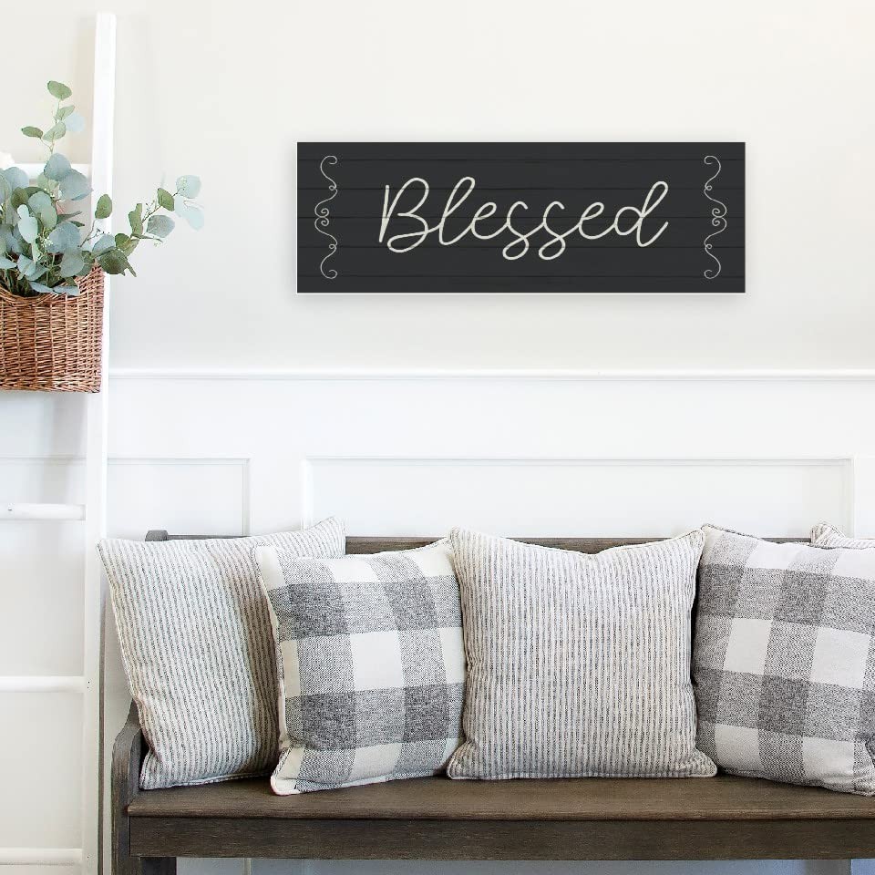 Blessed Rustic Plank Farmhouse Style Wood Wall Decor Sign