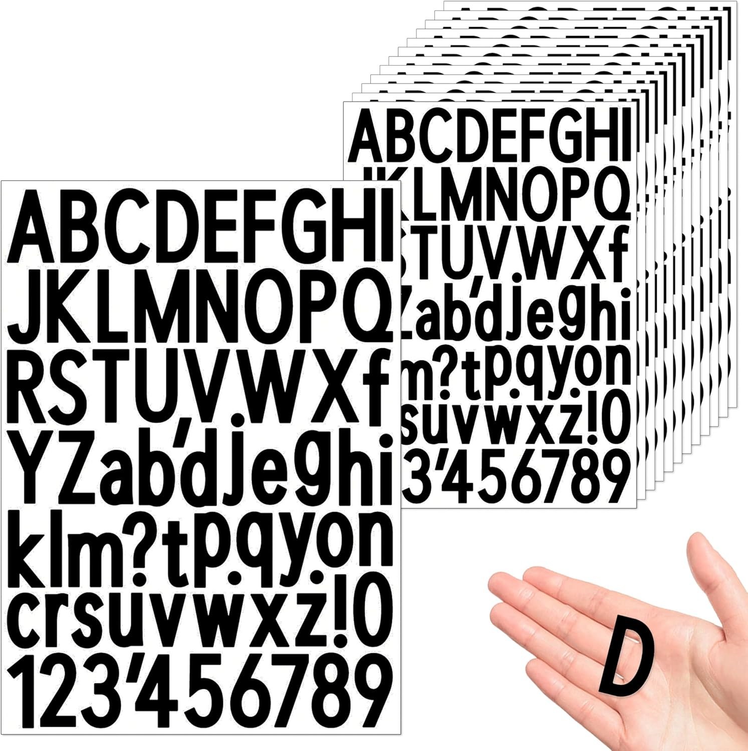 AVERZELLA 20 Sheet 1.5 Inch Letter and Number Stickers Self Adhesive Vinyl Le…