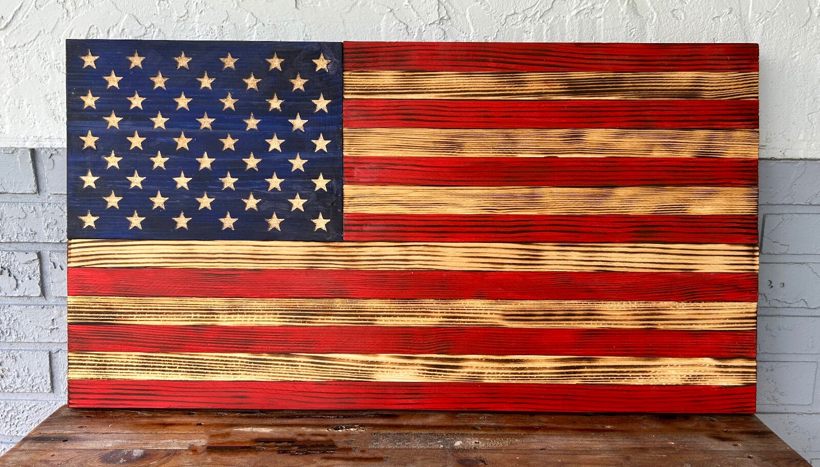 Rustic USA American wood Flag- Office- America-Farm House 19.5 x 36