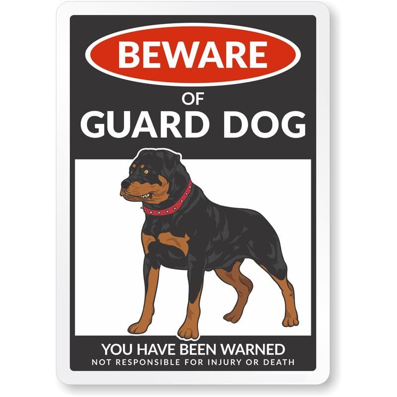 Beware Of Dog Aluminum Weatherproof 8″ x 12″ Sign
