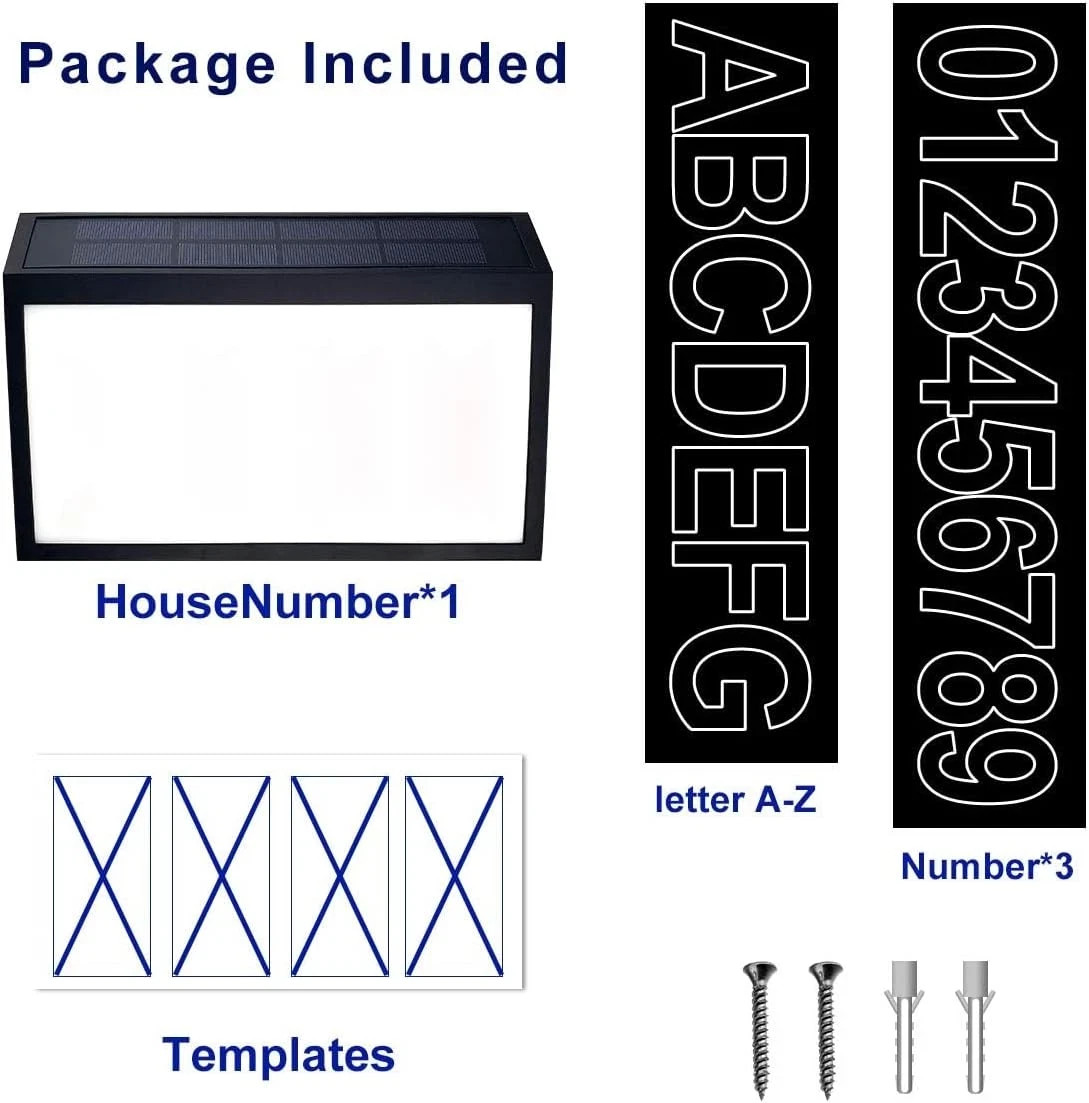 Solar House Numbers Light, T-SUNUS Lighted House Numbers Sign Plaque Address Num