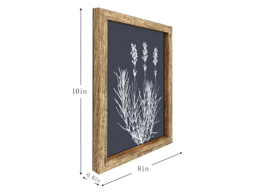 Framed 8×10″ Boho Wall Art Set of 4 Wooden Wall Art for Rustic Vintage Farmhouse
