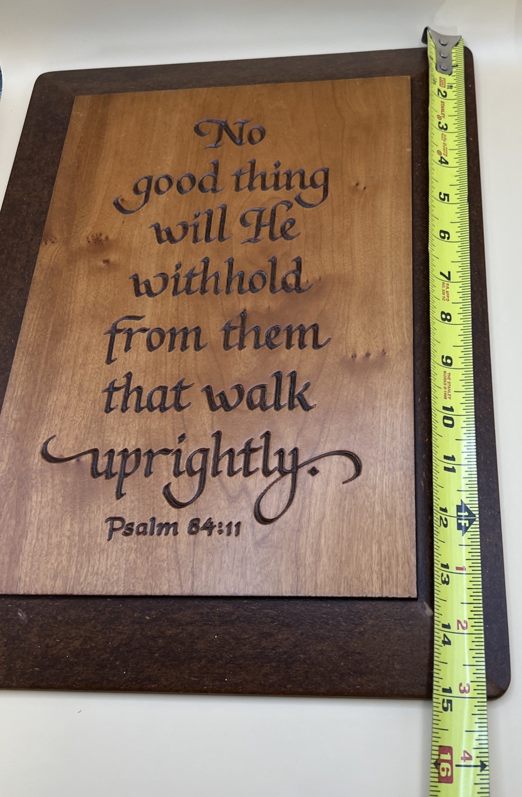 Amish Folk Art By P Graham Dunn Carved Cherry Wood Wall Art Plaque 11×15″