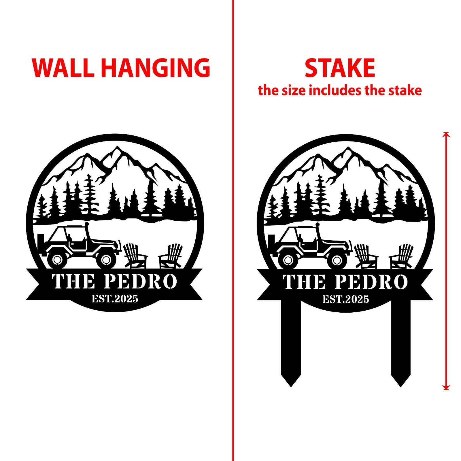 Custom Camping Sign, Personalized RV or Camper Metal, Metal Camping Yard Stake