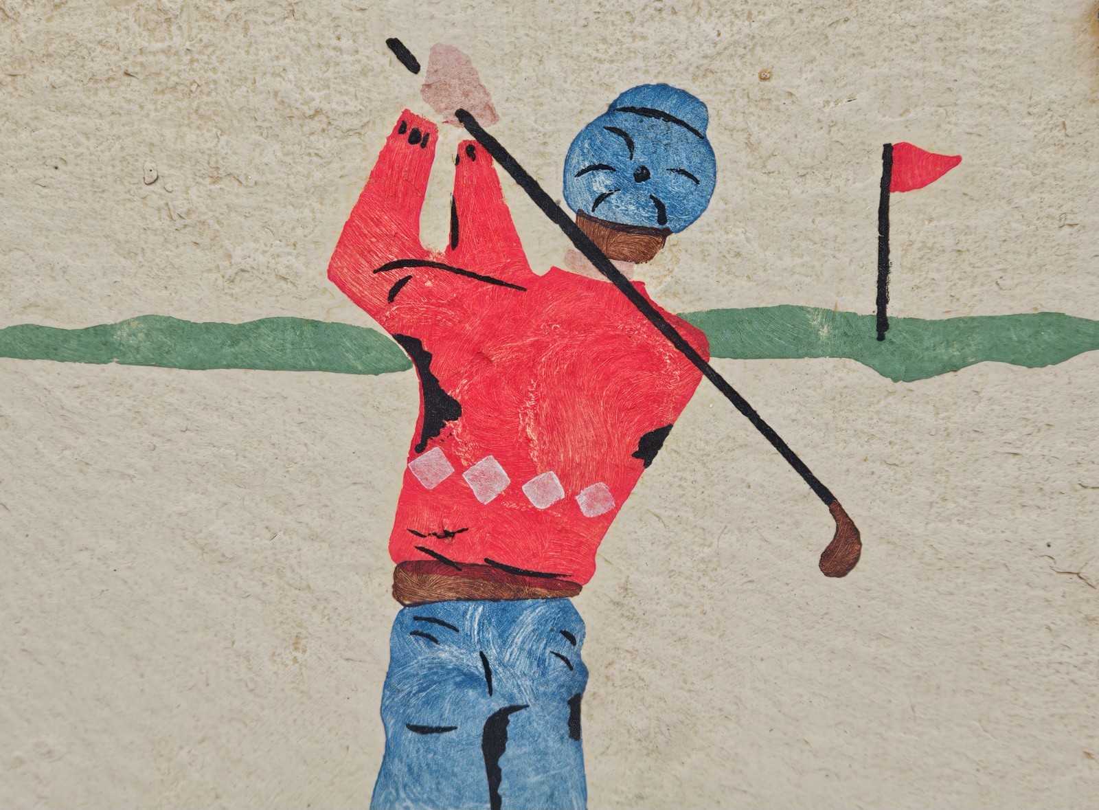 Vtg Hand Painted Golf Themed Slate Welcome Sign 14.25″ x 10″ Man Cave Golfer