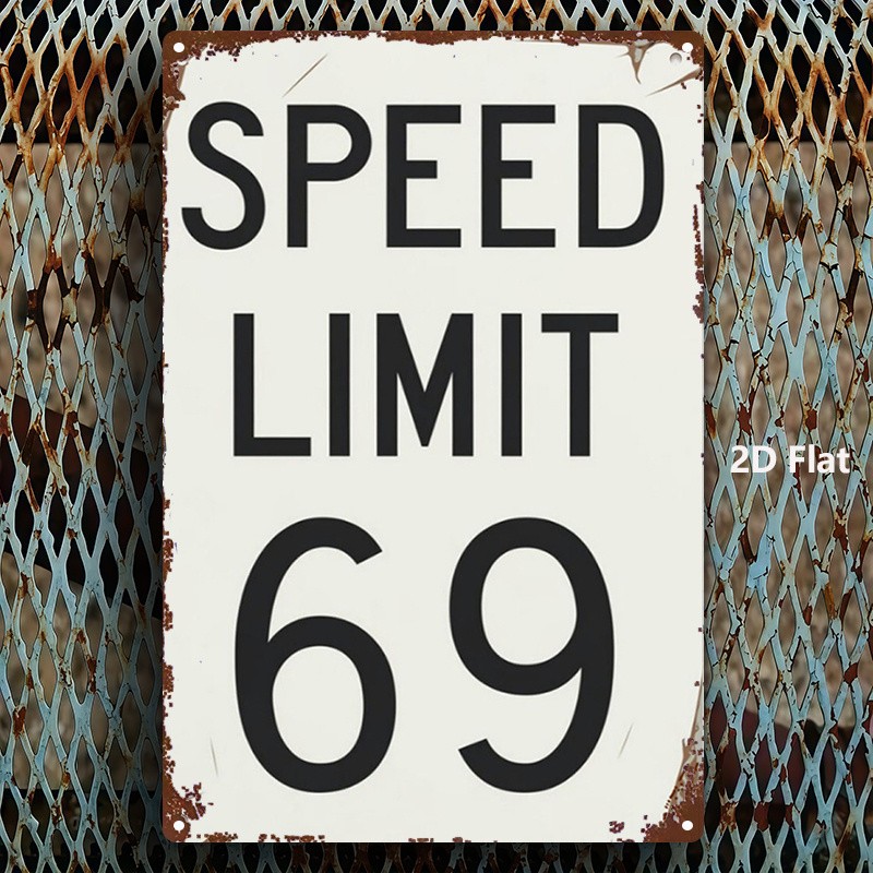 Retro Humor Metal Sign Speed Limit 69 Wall Art for Home Bar Garage Decoration