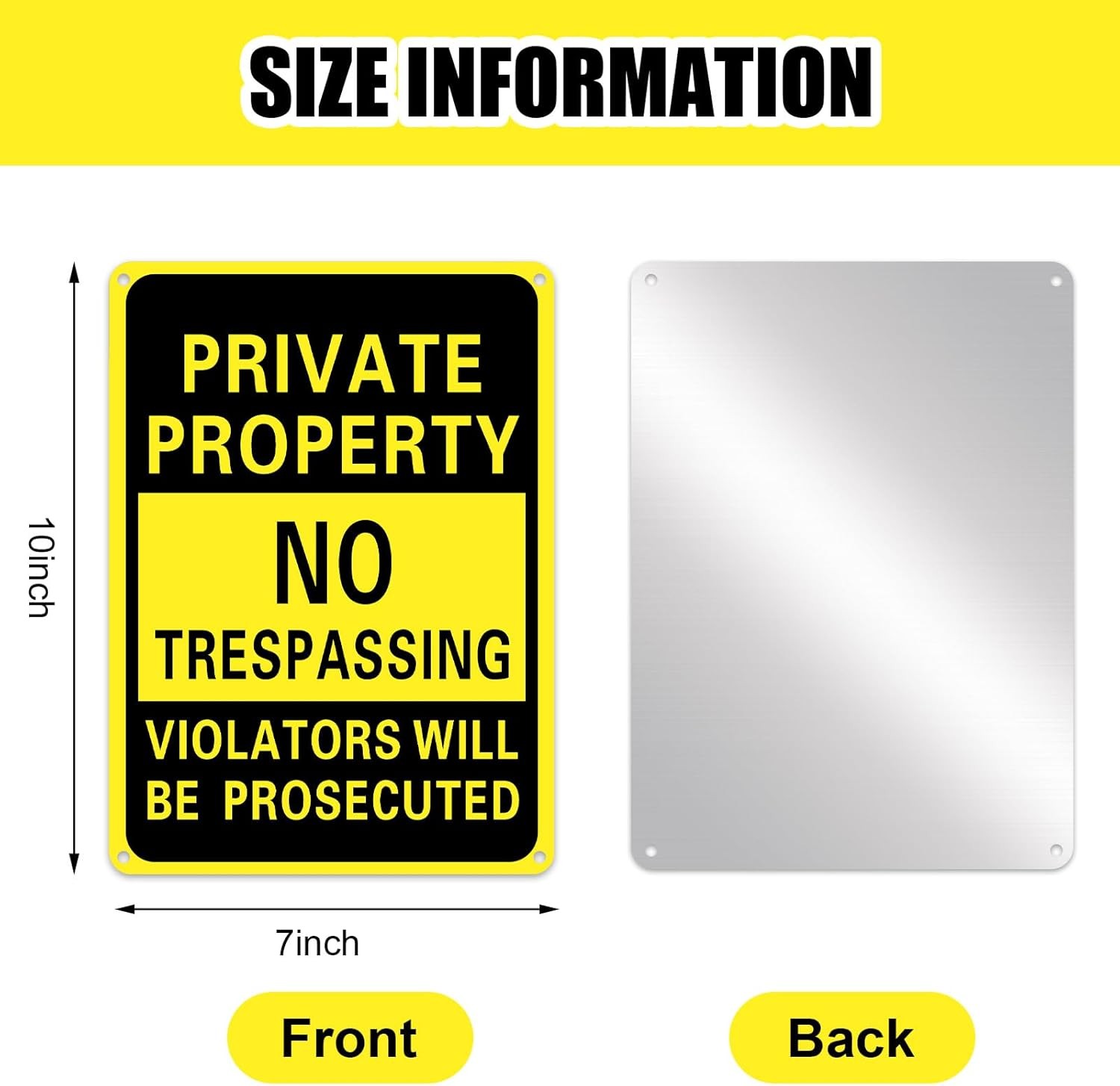 8 Pack Private Property No Trespassing Signs 7×10″ Metal Sign Yard Fence Protect
