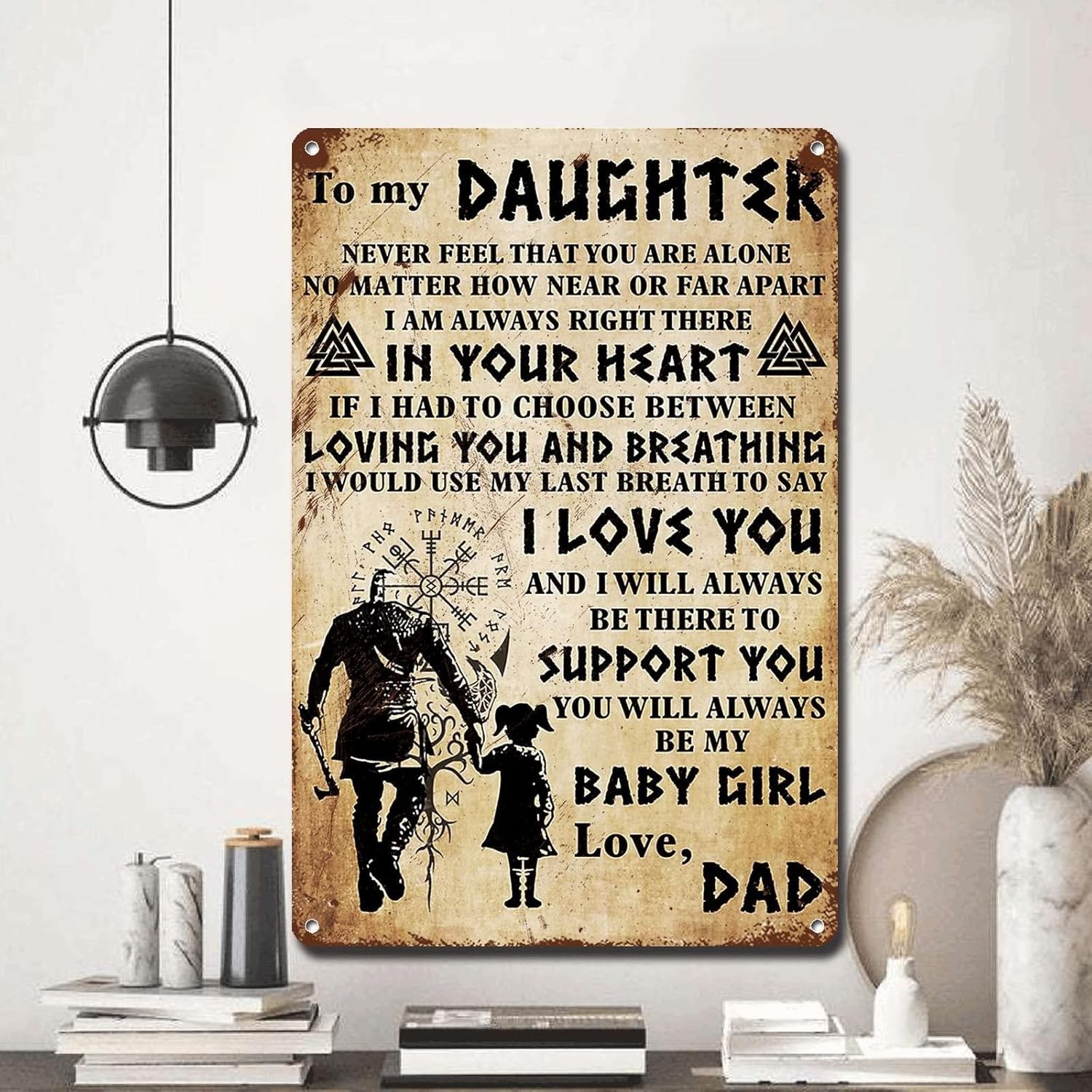 Tin Metal Signs Viking To My Daughter Love DadDad And Daughter Home Store Home
