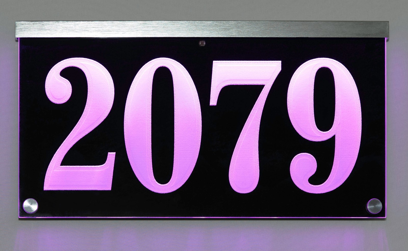12-16V AC Illuminated Address Sign Plaque House Numbers LED Lighted, Auto On/Off