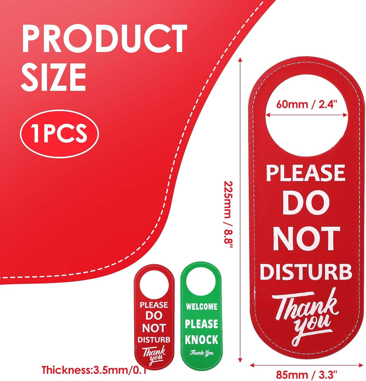PU Leather Please Do Not Disturb Sign and Welcome Please Knock Sign, Door Knob P