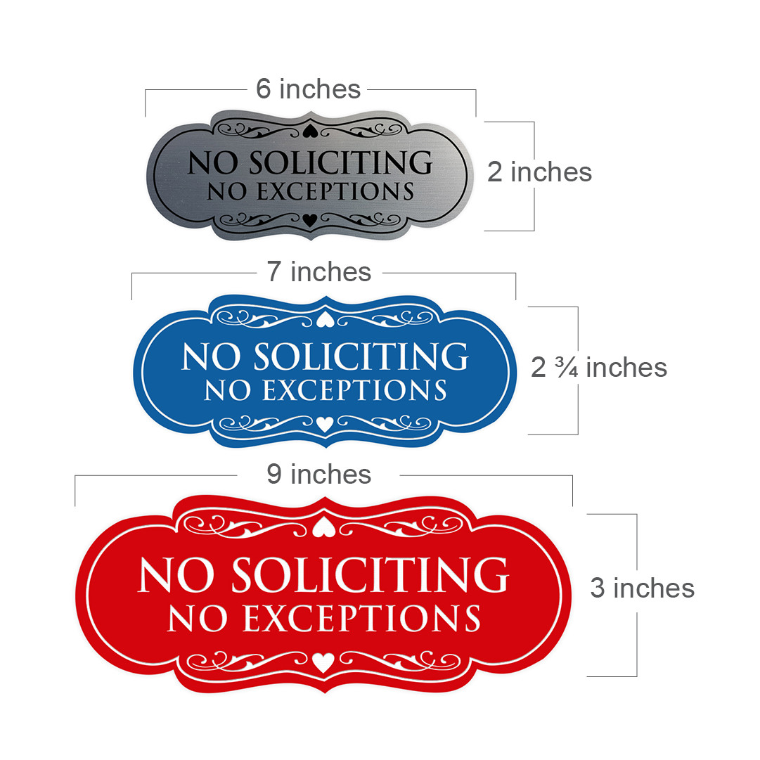 Designer No Soliciting No Exceptions Sign