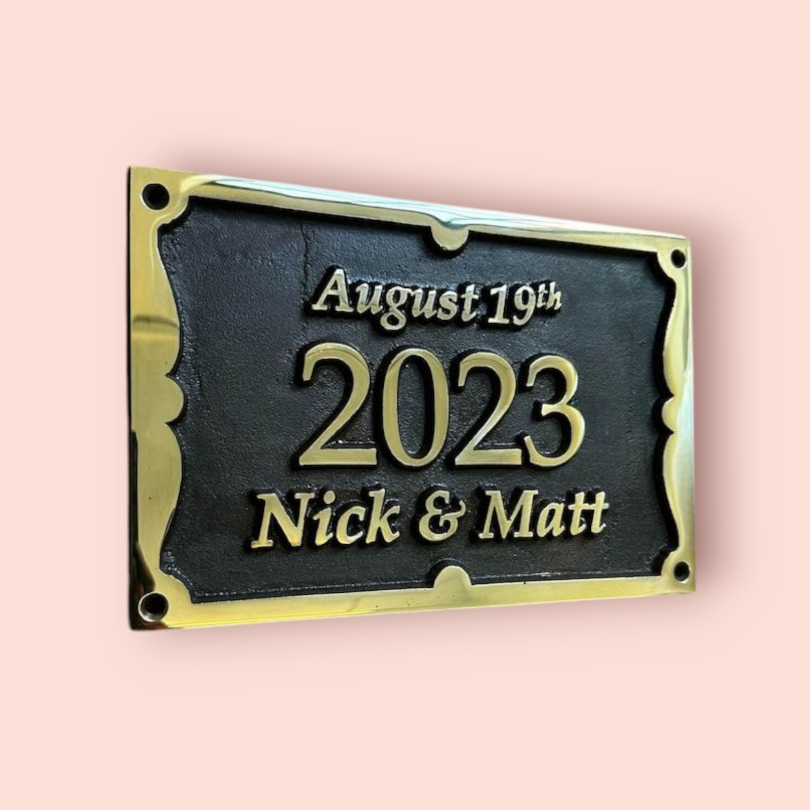Cast Bronze Wedding Plaque Celebration – Elegant Personalized Anniversary Gift,