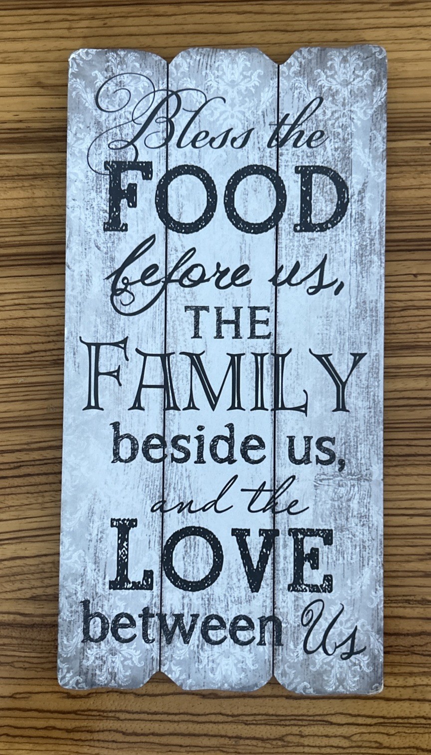 Bless The Food Before Us Rustic Wooden Sign Kitchen Or Dining Room
