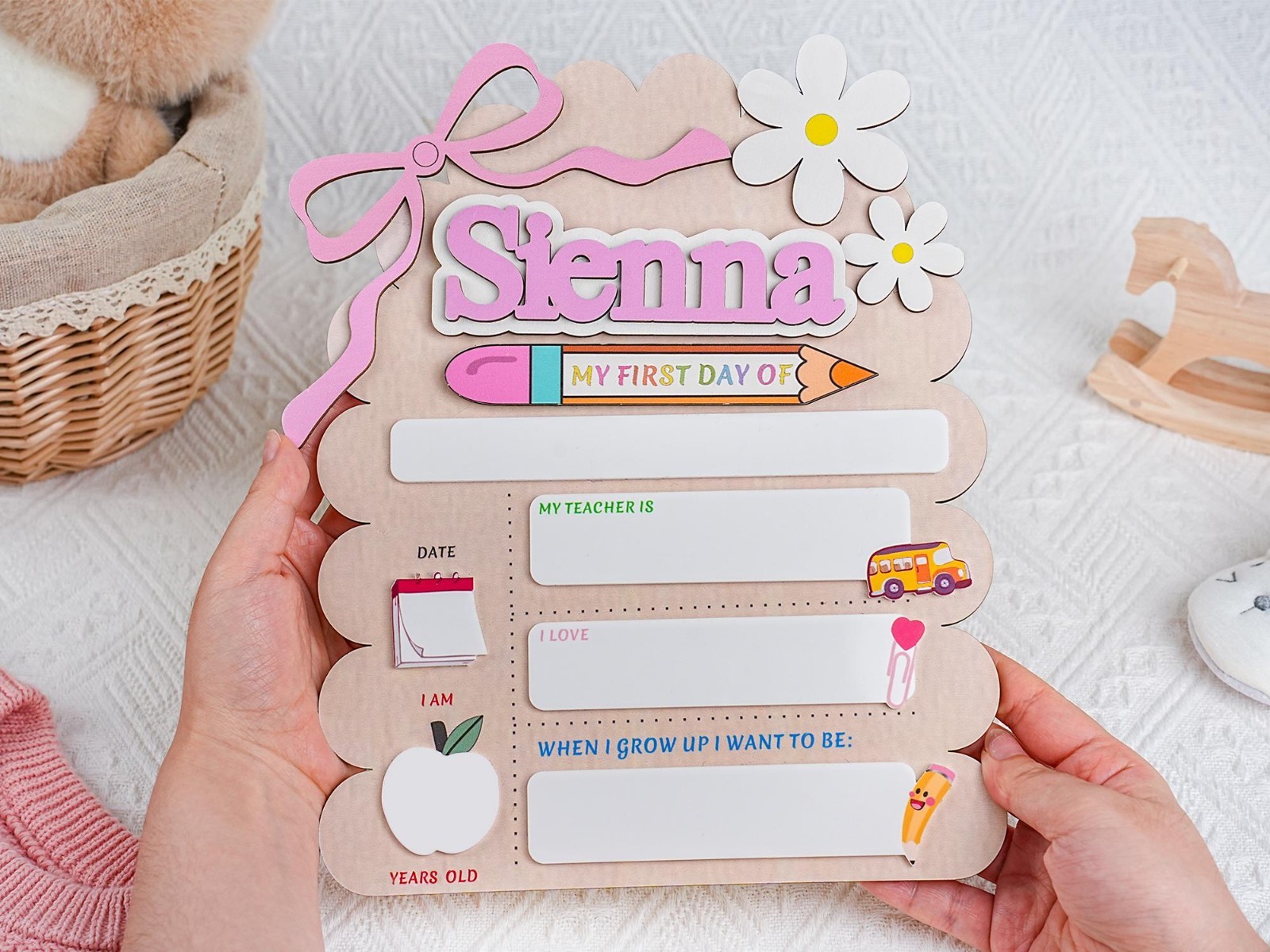 Custom First & Last Day School Sign, Reusable Back to School Board
