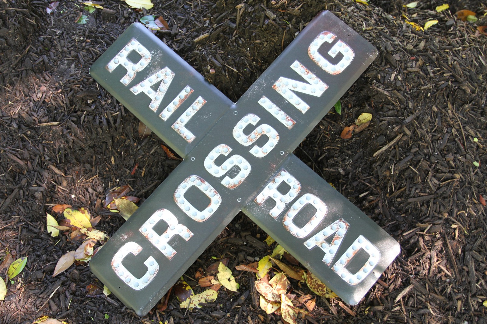 1-RAILROAD CROSSING SIGN,Hobby Room Decor,Wall Hanging,Transportation Gift,T-RRS