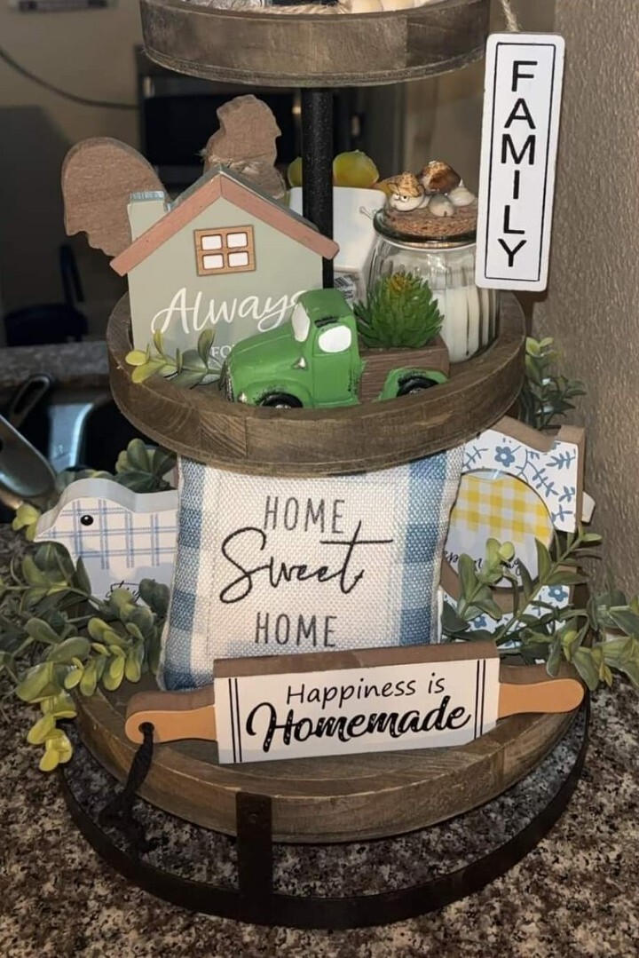 ~New! “Happiness is Homemade” Rolling Pin Plaque Farmhouse Hanging Wood Sign Tag