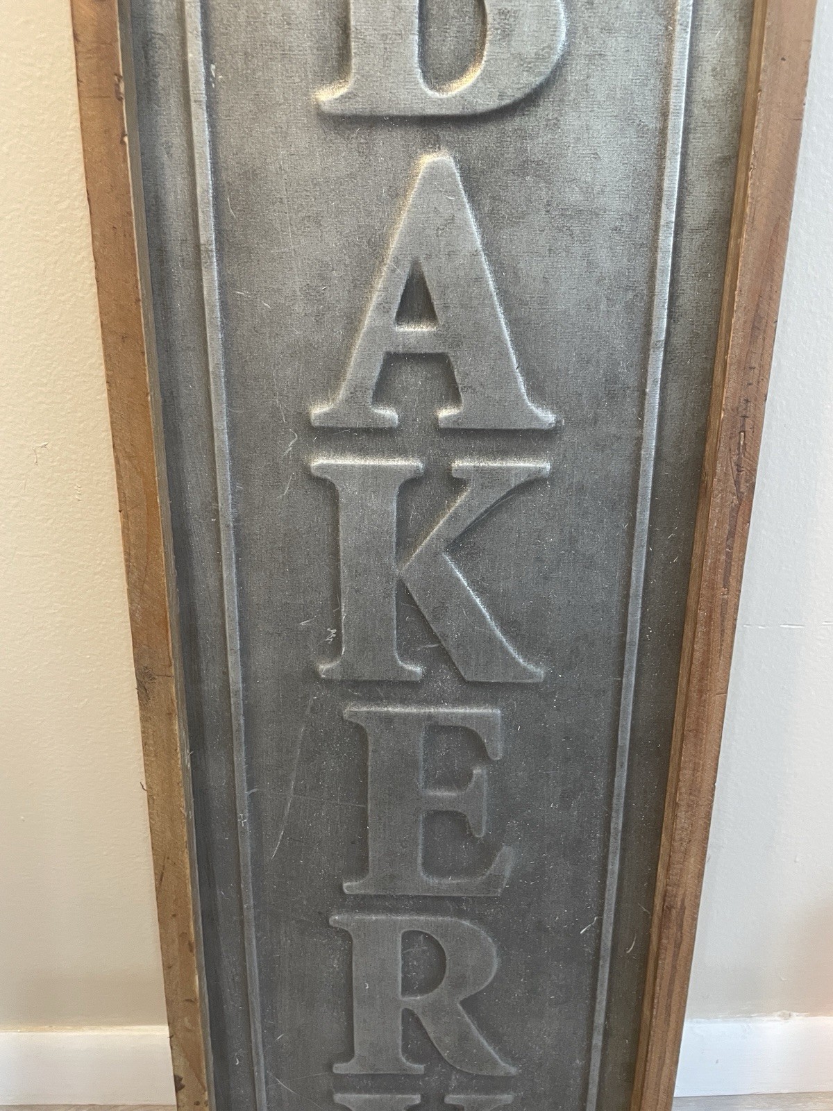 Vintage Vertical Wood Metal Bakery Sign Kitchen Wall Decor Rustic 31.5×10 Plaque
