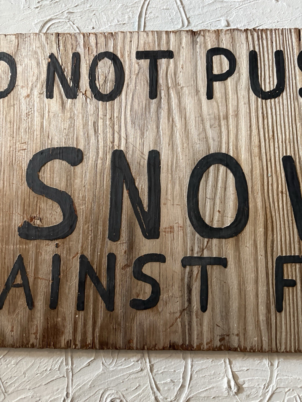 Vintage Original Folk Art Sign Rustic Unique Snow 11 1/4 X 20 1/2