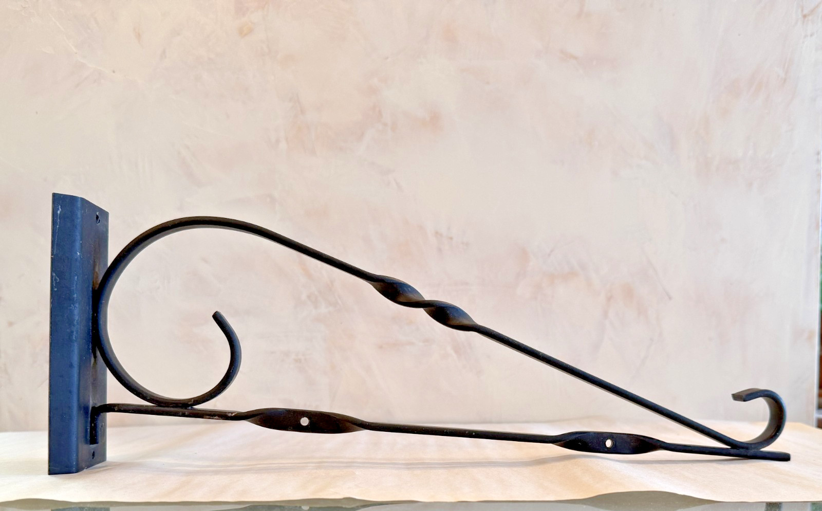 Vintage and Graceful Metal (Wrought Iron?) Sign Hanger – 16” Long